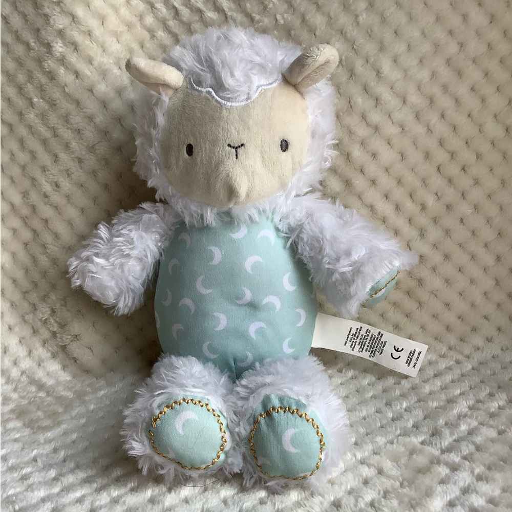 Ingenuity White and Mint Plush Lamb Toy Sensory
